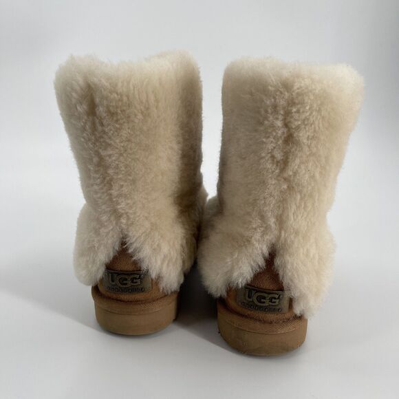 Ugg Patten Shearling Suede Boots Womens 6 Chestnut Brown - Picture 4 of 10